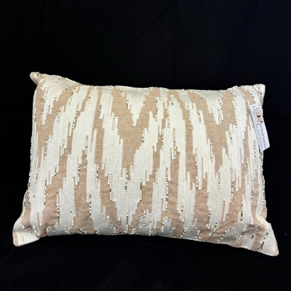 Flat 60%off on Handmade Beige Embroidered Cushion Cover 12*18" - Picture 3 of 3